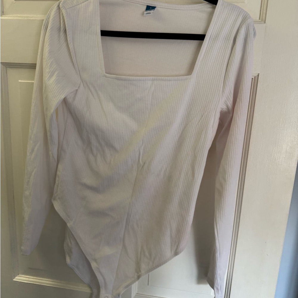 Old Navy Cream Long Sleeve Bodysuit